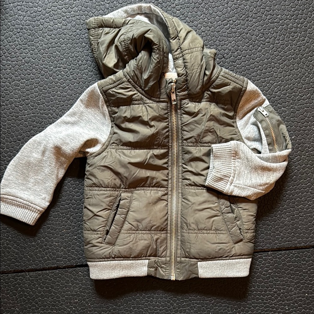 Toddler Boy Gray Hooded Jacket